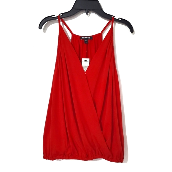 EXPRESS Red Spaghetti Strap V Neck Top Medium - Picture 4 of 15